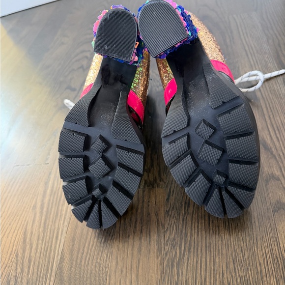 CAPE ROBBIN Colorful Sequin Ankle Boots - Picture 4 of 5